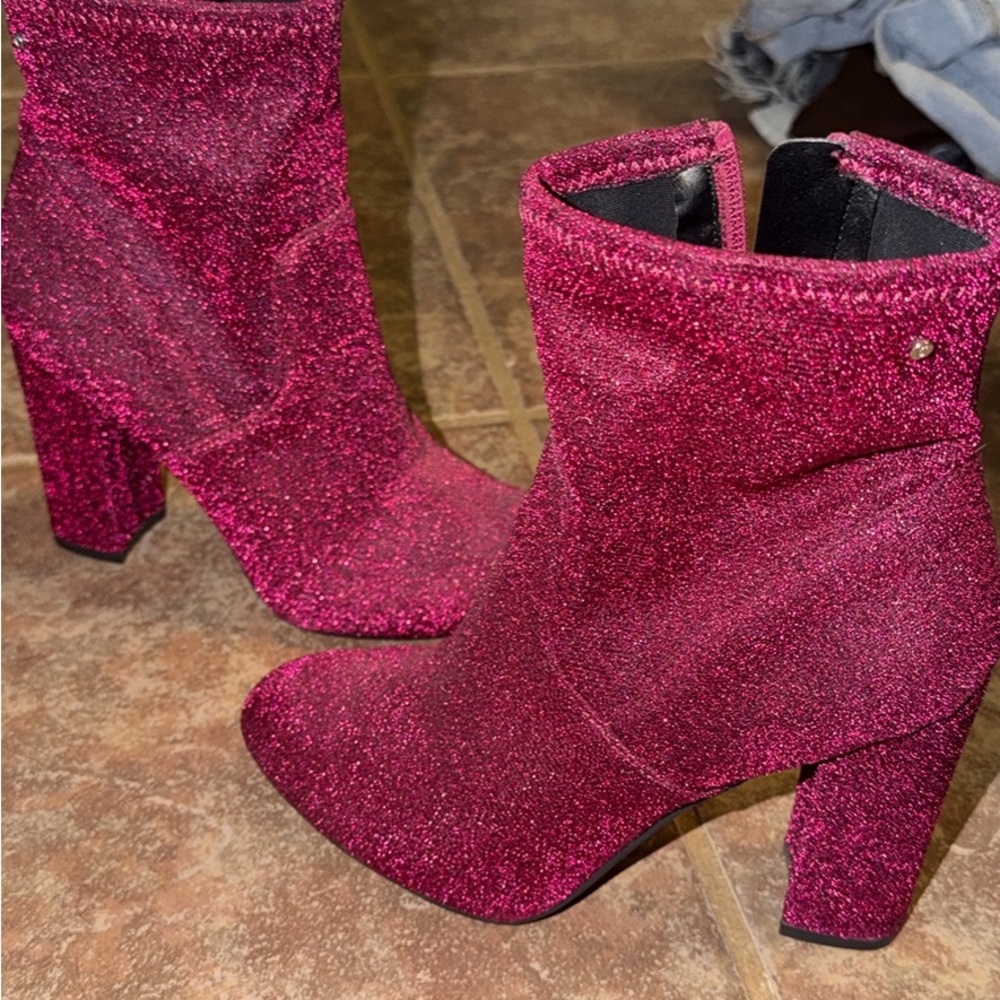 Circus by Sam Edelman Sparkle Ankle Boots - Magenta